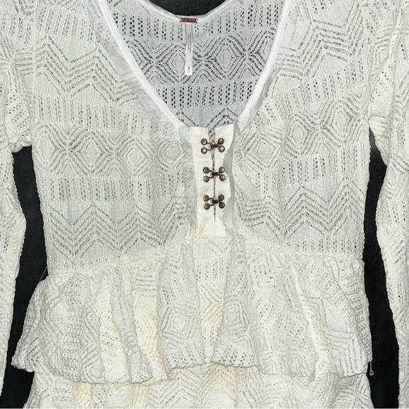 - Free People Layered Lace Long Sleeve Top 🌵Small - Picture 2 of 9